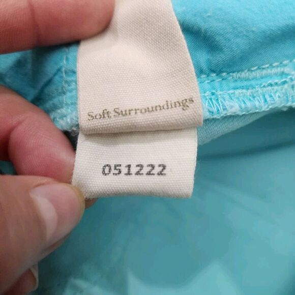 Soft Surroundings Stretch High Rise Bermuda Shorts Blue Denim Women's Sz M - Picture 8 of 10